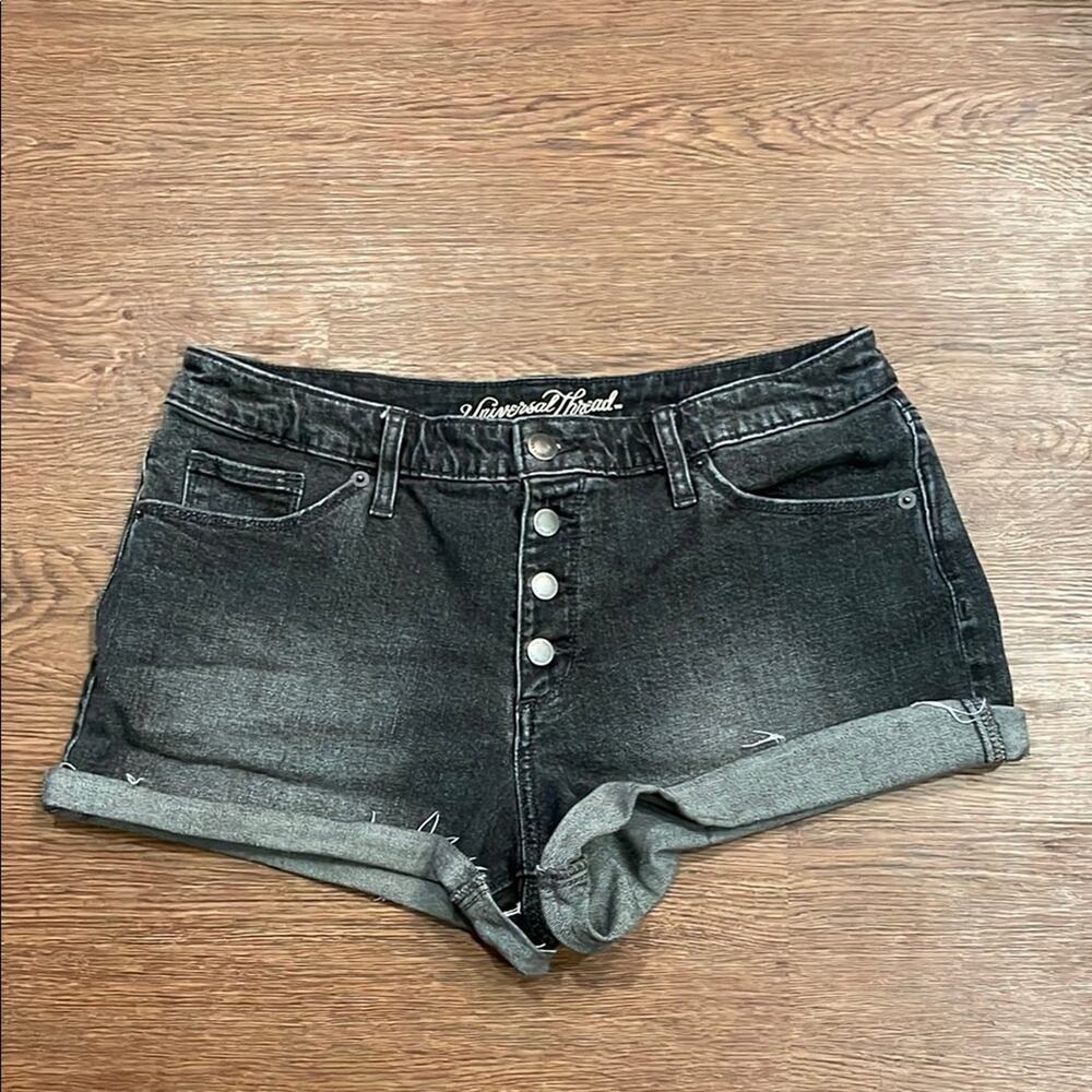 UNIVERSAL THREAD High Rise Shortie Women's Black Denim Shorts Size 30